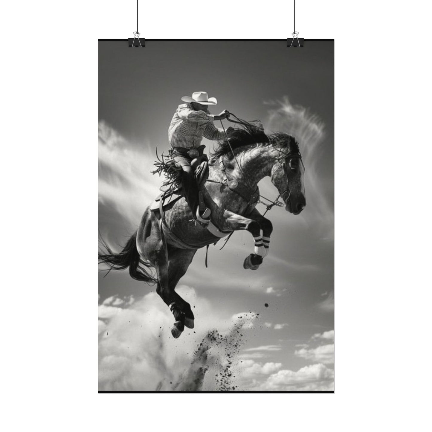 Rolling Thunder – Western Textured Watercolor Matte Posters