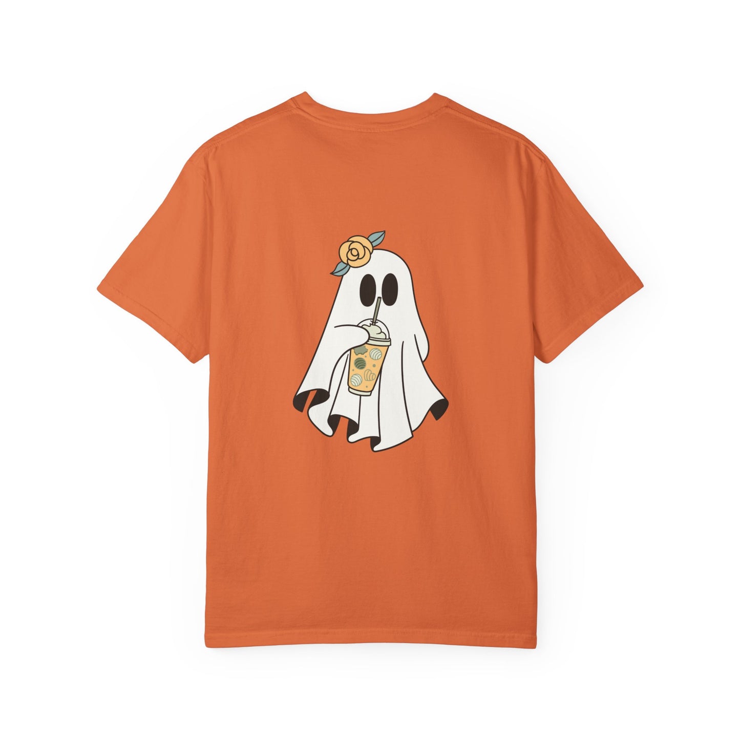 Cute Coffee Ghost Halloween Tee Unisex Garment-Dyed T-shirt, Black & White, Vintage Western, Western lover gifts