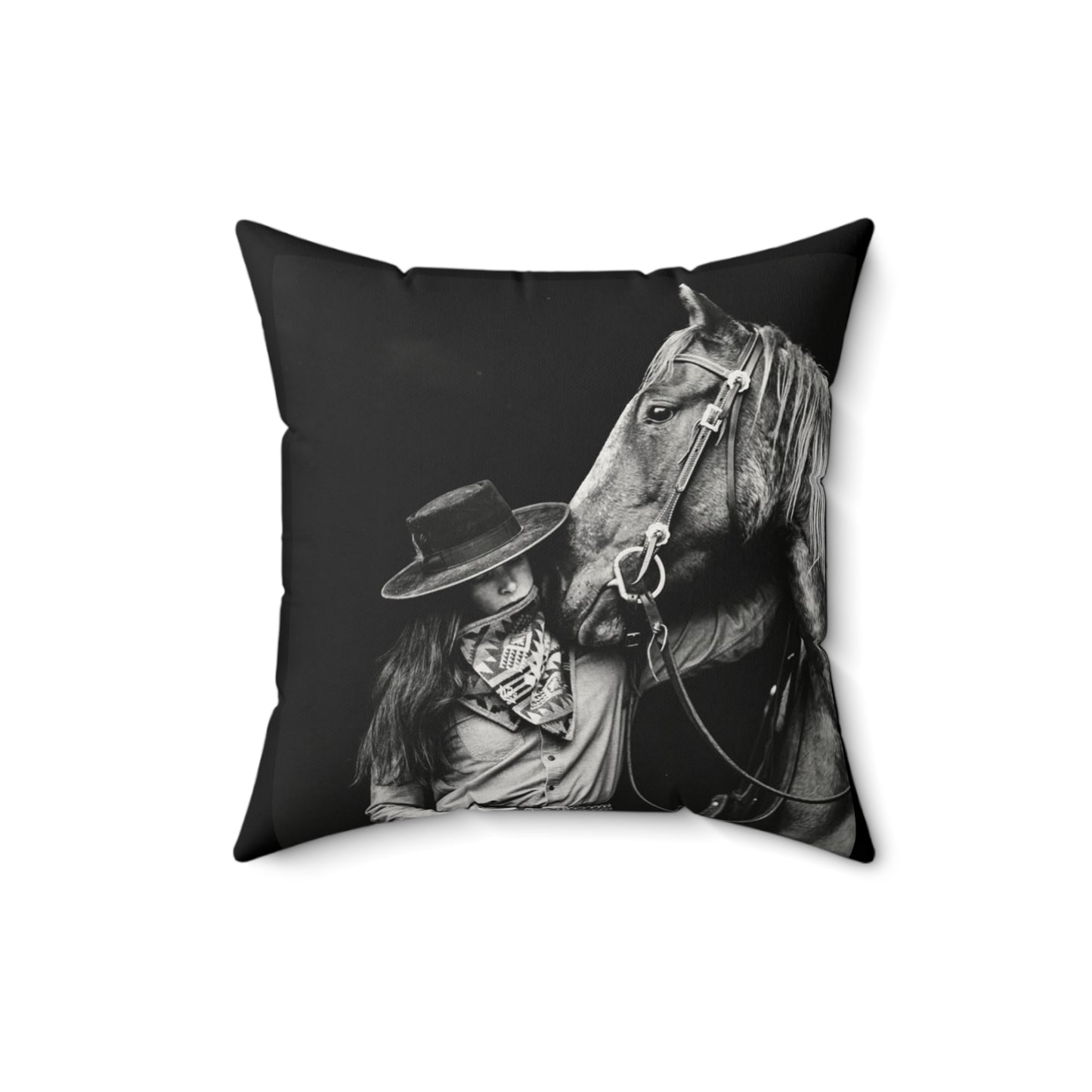 Wild At Heart Horse Faux Suede Pillow, Cozy Home Decor, Motivational Cushion, Bohemian Bedroom Accessory, Unique Gift Idea