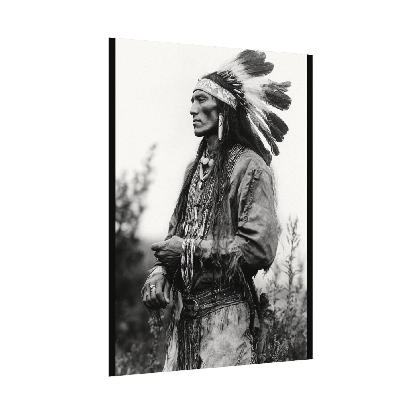 Warriors Gaze – Western Textured Watercolor Matte Posters