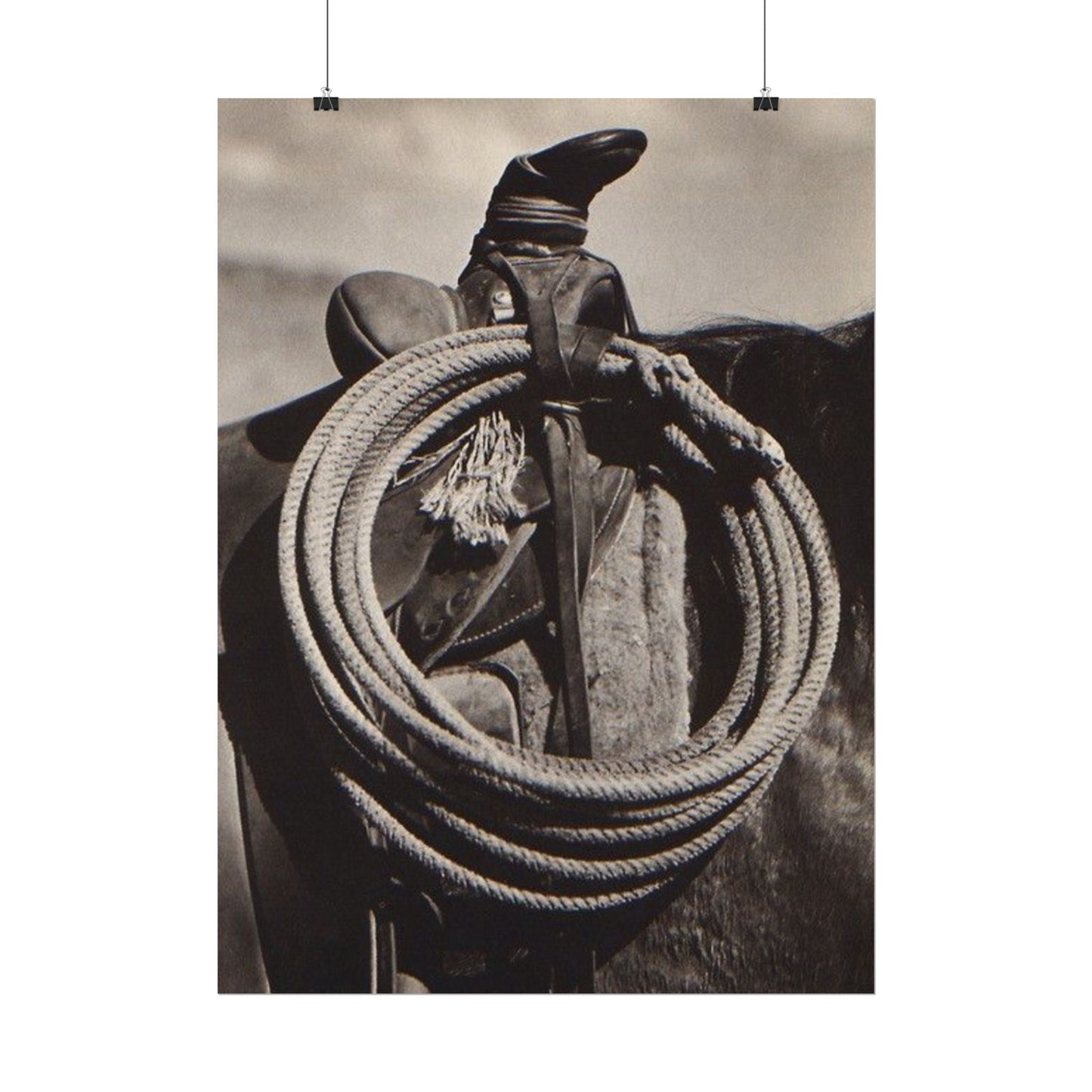 Rope & Leather – Western Textured Watercolor Matte Posters