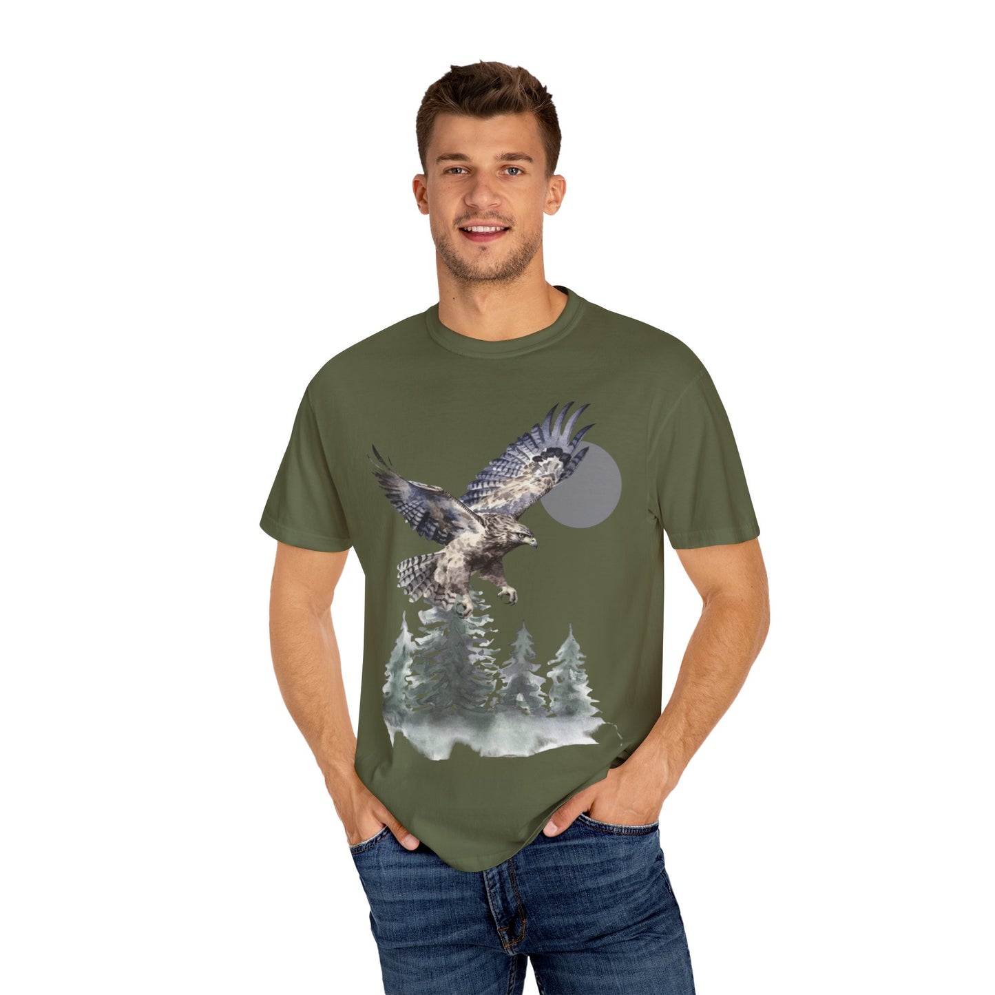Flying High Wildlife Adventure Tee Unisex Garment-Dyed T-shirt, Boho Nature Tee, Camping Shirt, Adventure Apparel, Gift for Wilderness Lovers