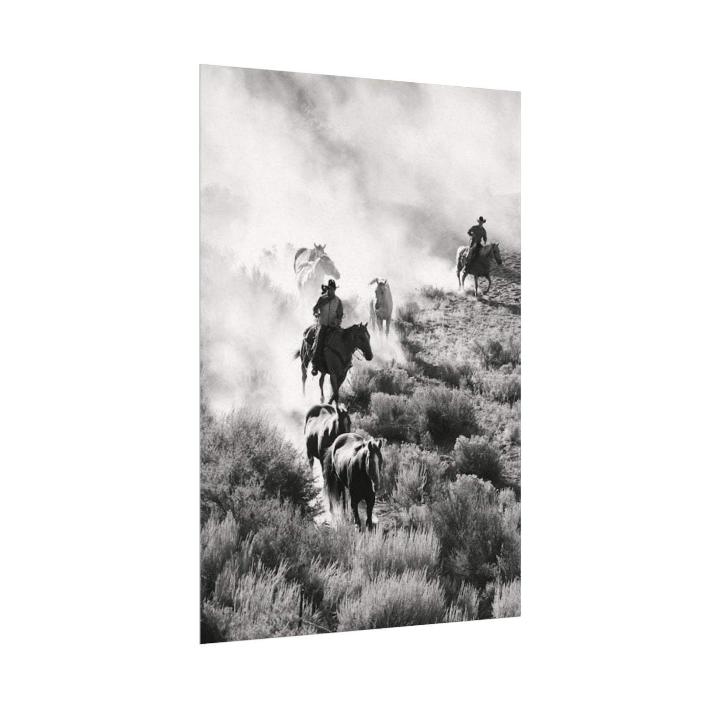 The Dusty Range – Western Textured Watercolor Matte Posters