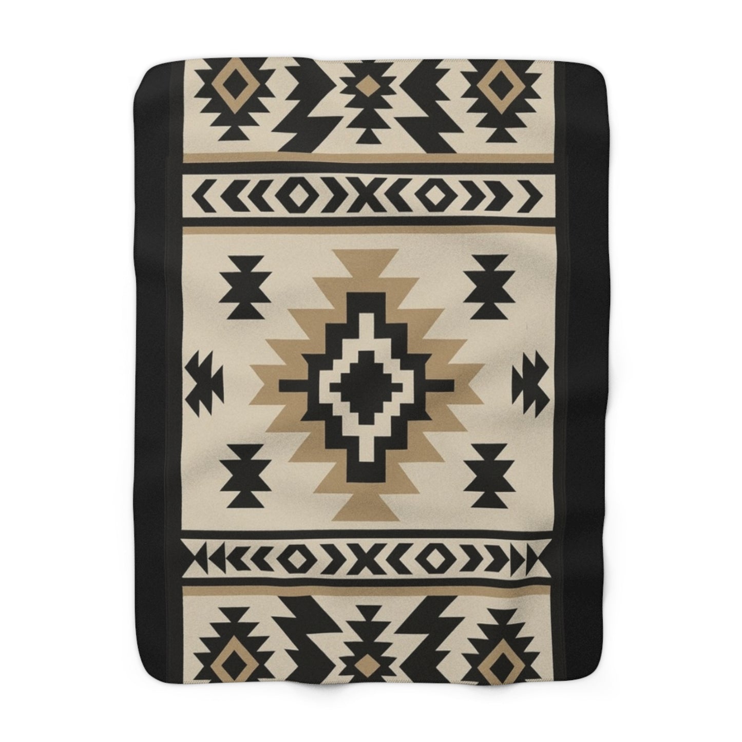 Wanda Sherpa Fleece Blanket - Modern Tribal Design, Perfect for Home Decor, Gift for Him/Her, Winter Warmth, Beach Blanket