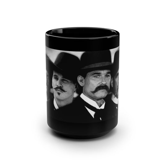 Vintage Cowboy Black Mug, 15oz, Western Decor, Coffee Cup, Gift for Cowboys, Rustic Kitchen