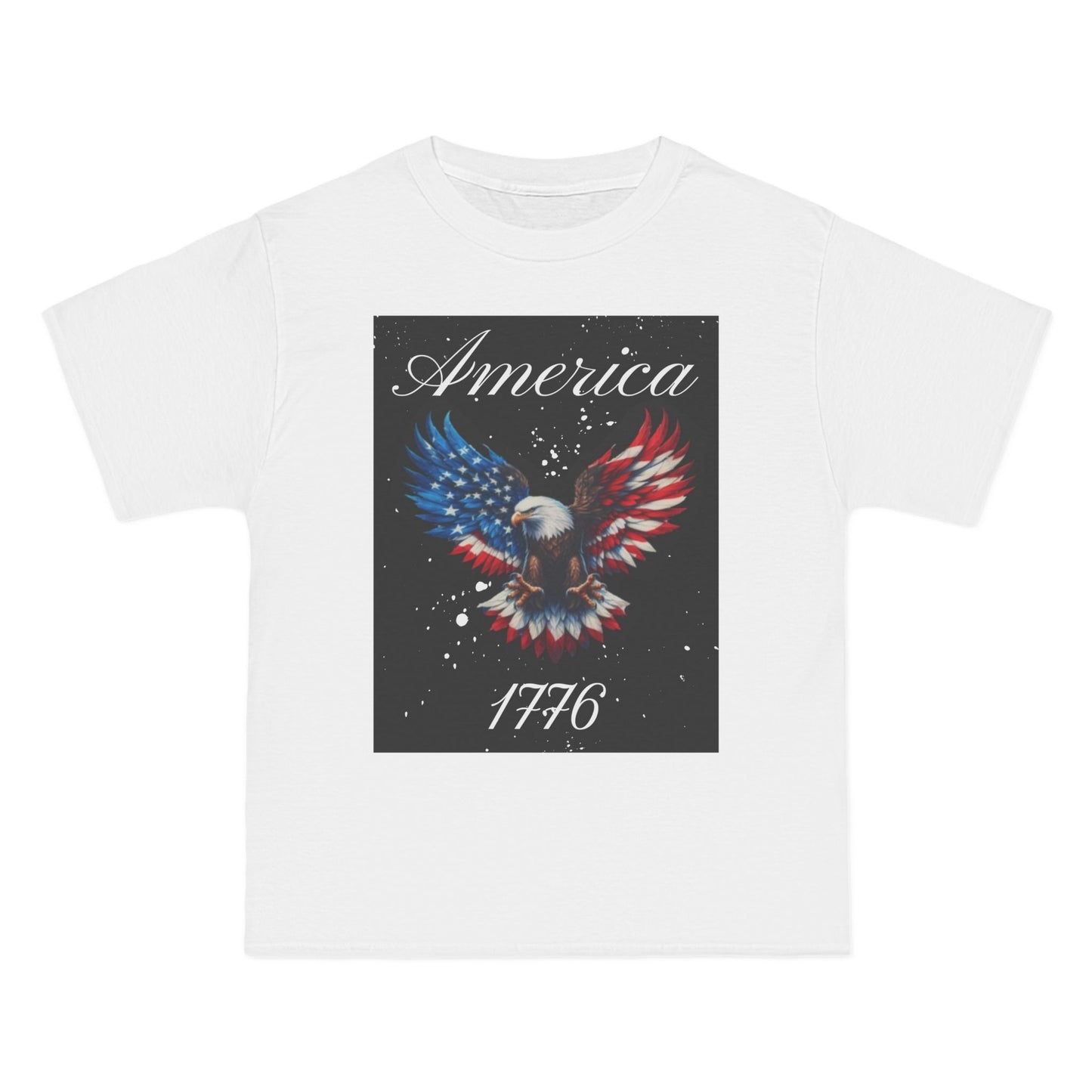 American Eagle Paint Splatter in White Patriot T-Shirt | America 1776 Design, Fourth of July Shirt, Independence Day Tee, Memorial Day Top, Gift for Veterans