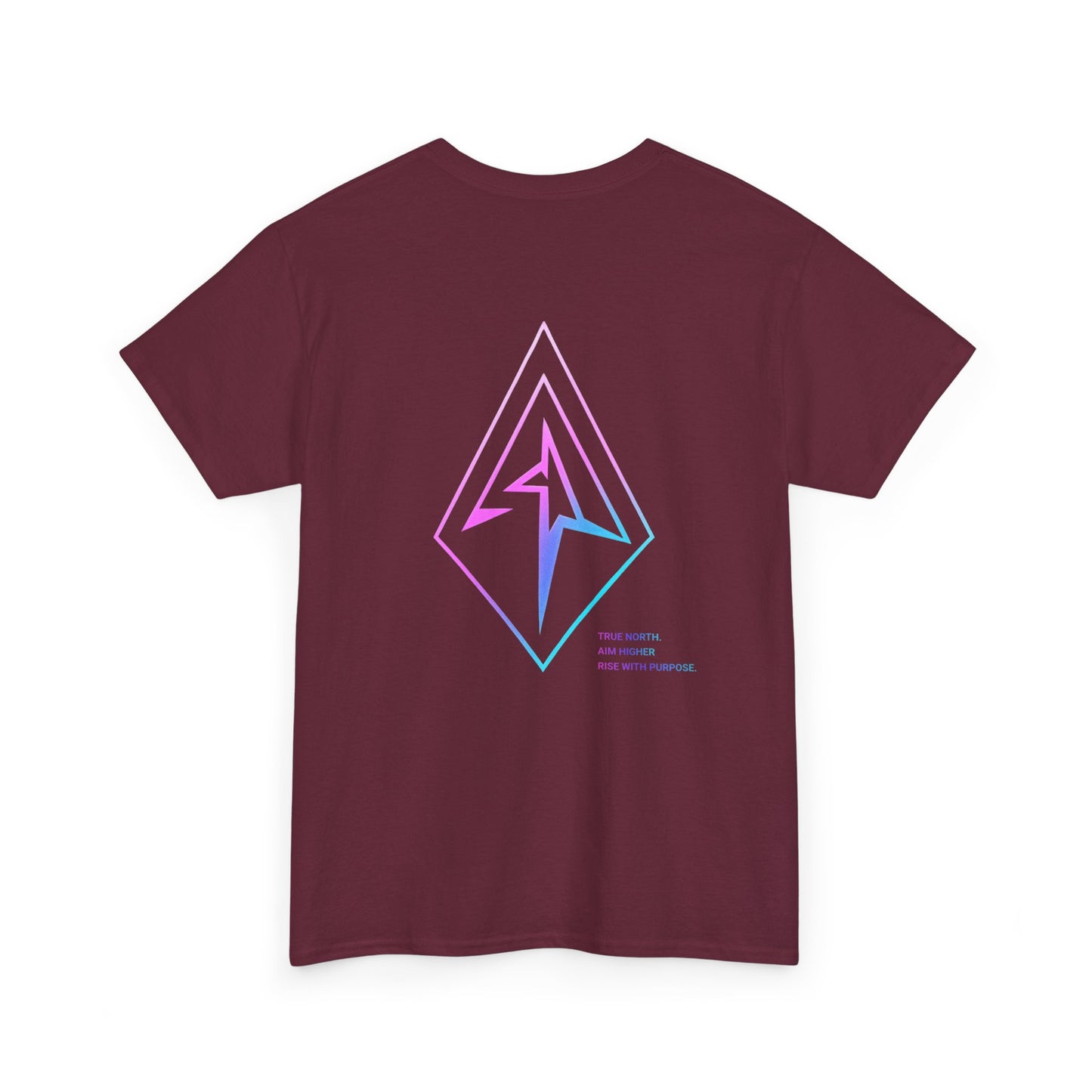 Arrow Ridge Gradient Tee — Minimal Origami Logo T-Shirt with Pastel Holographic Design
