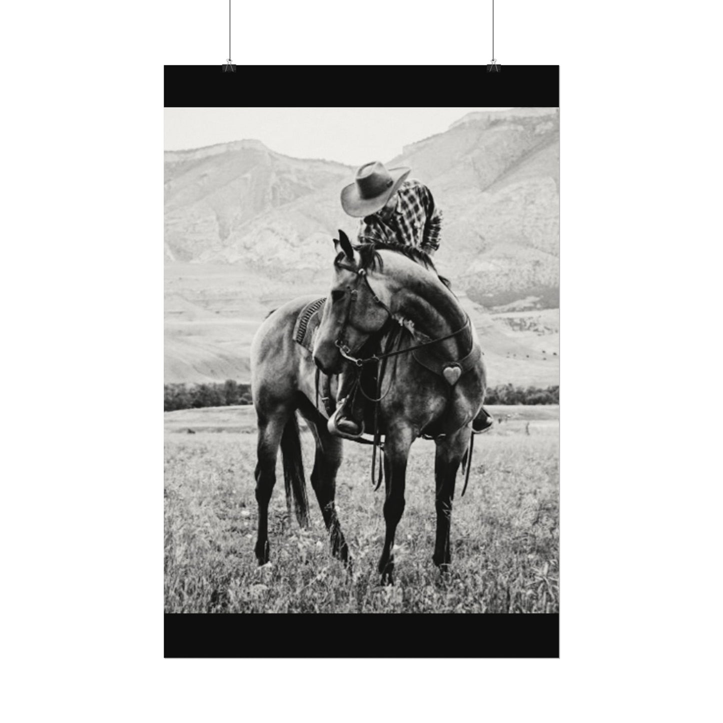 Love In The Saddle – Western Textured Watercolor Matte Posters