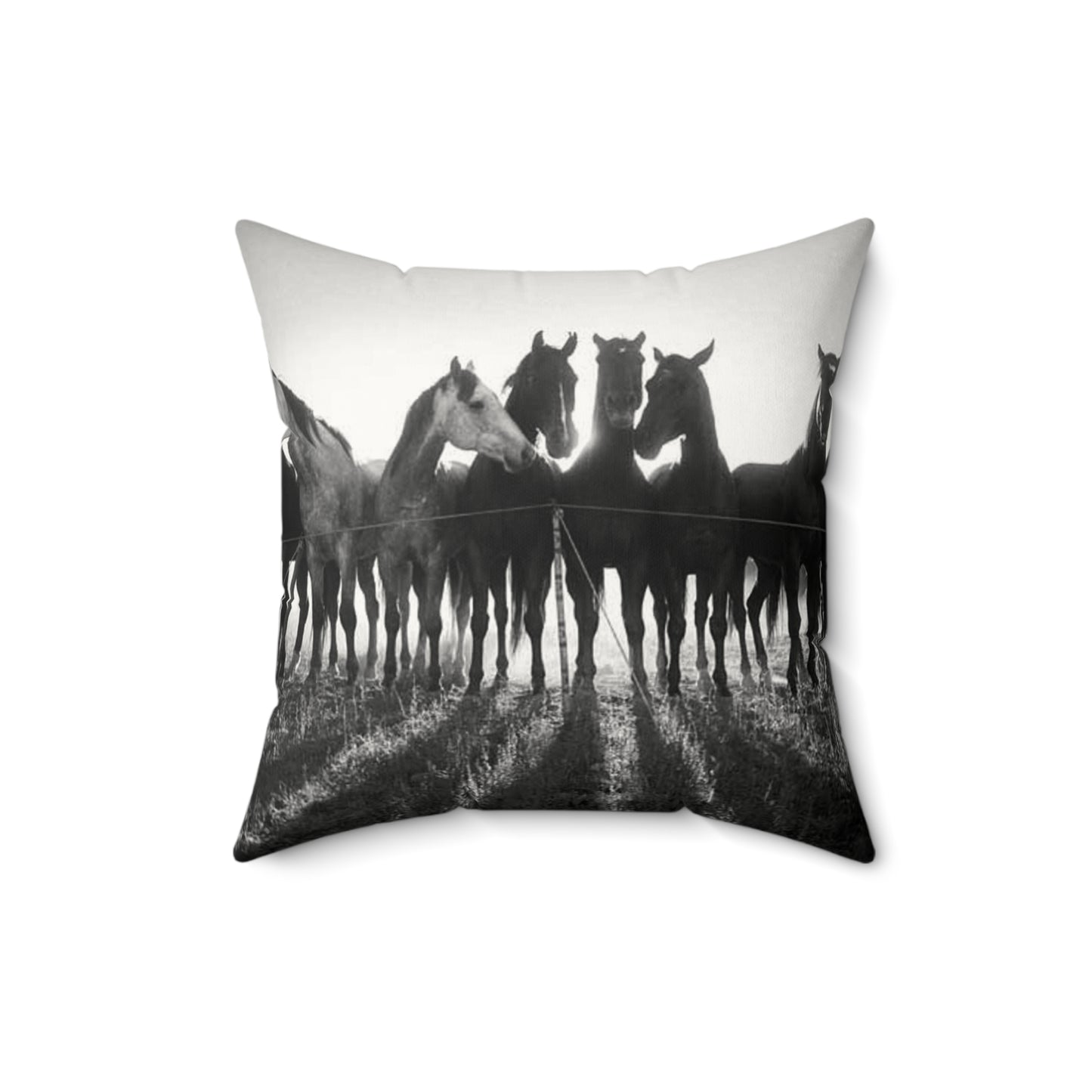 Wild At Heart Horse Faux Suede Pillow, Cozy Home Decor, Motivational Cushion, Bohemian Bedroom Accessory, Unique Gift Idea