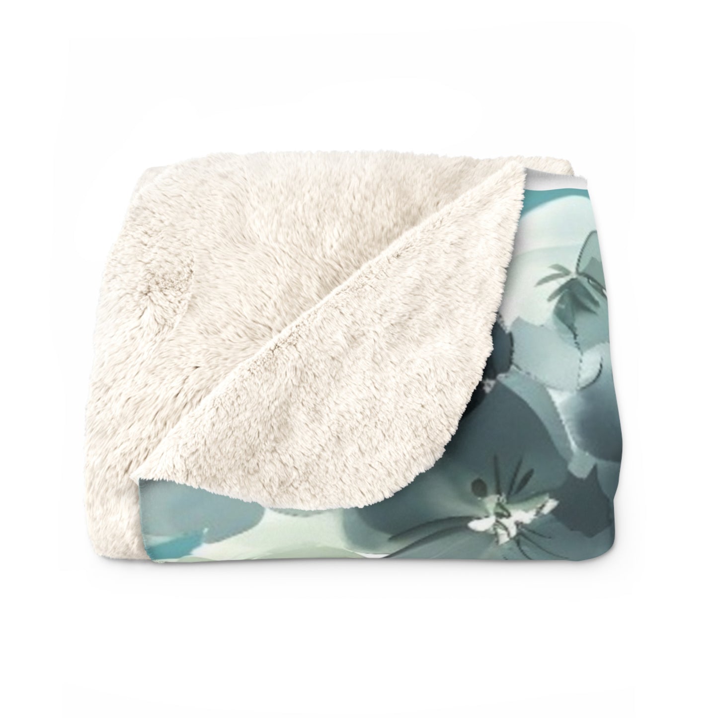 Kimmy Personalized Spiritual Bible Verse Holiday Sherpa Blanket — Cozy Teal Winter Fleece