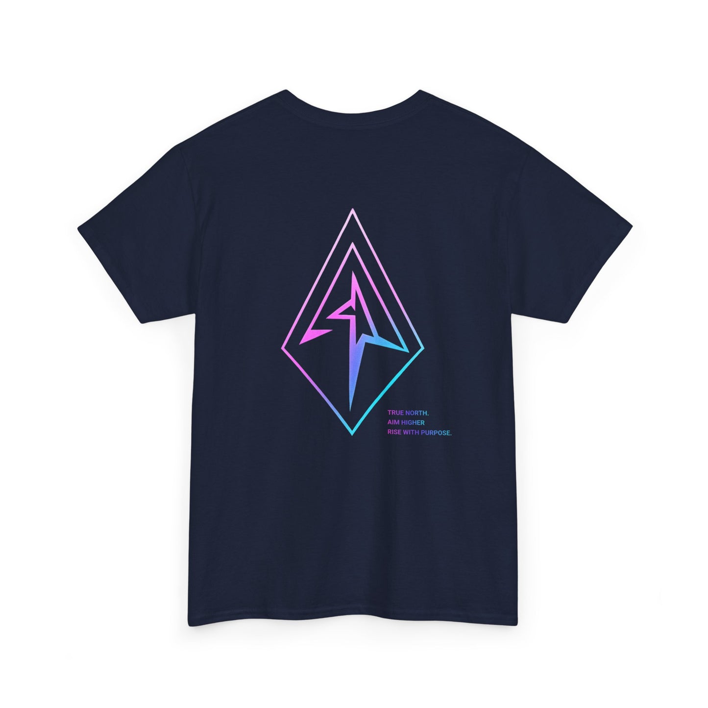 Arrow Ridge Gradient Tee — Minimal Origami Logo T-Shirt with Pastel Holographic Design