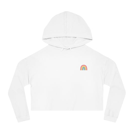 Rainbow Cropped Hoodie, Christian Wear, Nature Lovers Gift, Casual Streetwear, Gift for Cowgirls, Boho Style, High Noon Horizons Sweatshirt
