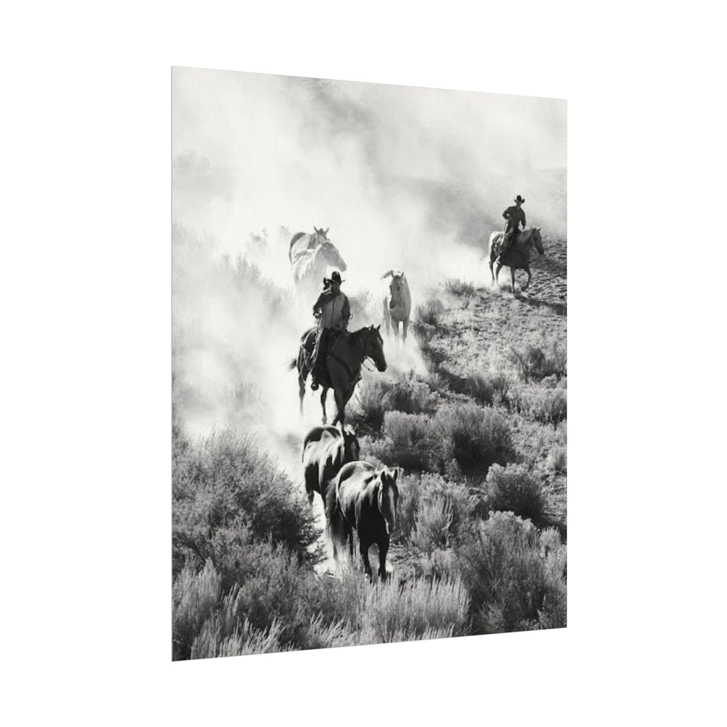 The Dusty Range – Western Textured Watercolor Matte Posters
