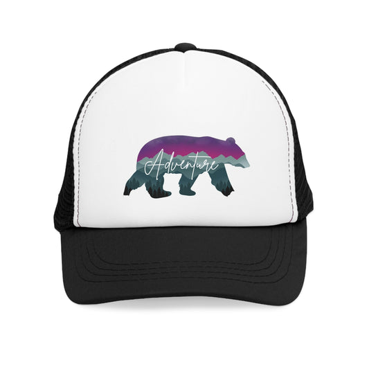 Adventure Bear, Retro Trucker Hat, His & Her Gifts , Outdoor Accessory, Beer Lover Gift, Summer BBQ Essential