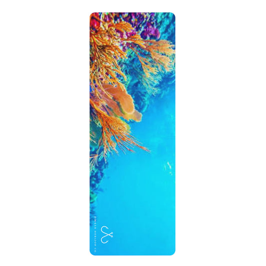 Coral Ocean-Inspired Rubber Yoga Mat for Mindfulness, Fitness, Eco-Friendly Exercise, Home Workouts, Gift for Yogis