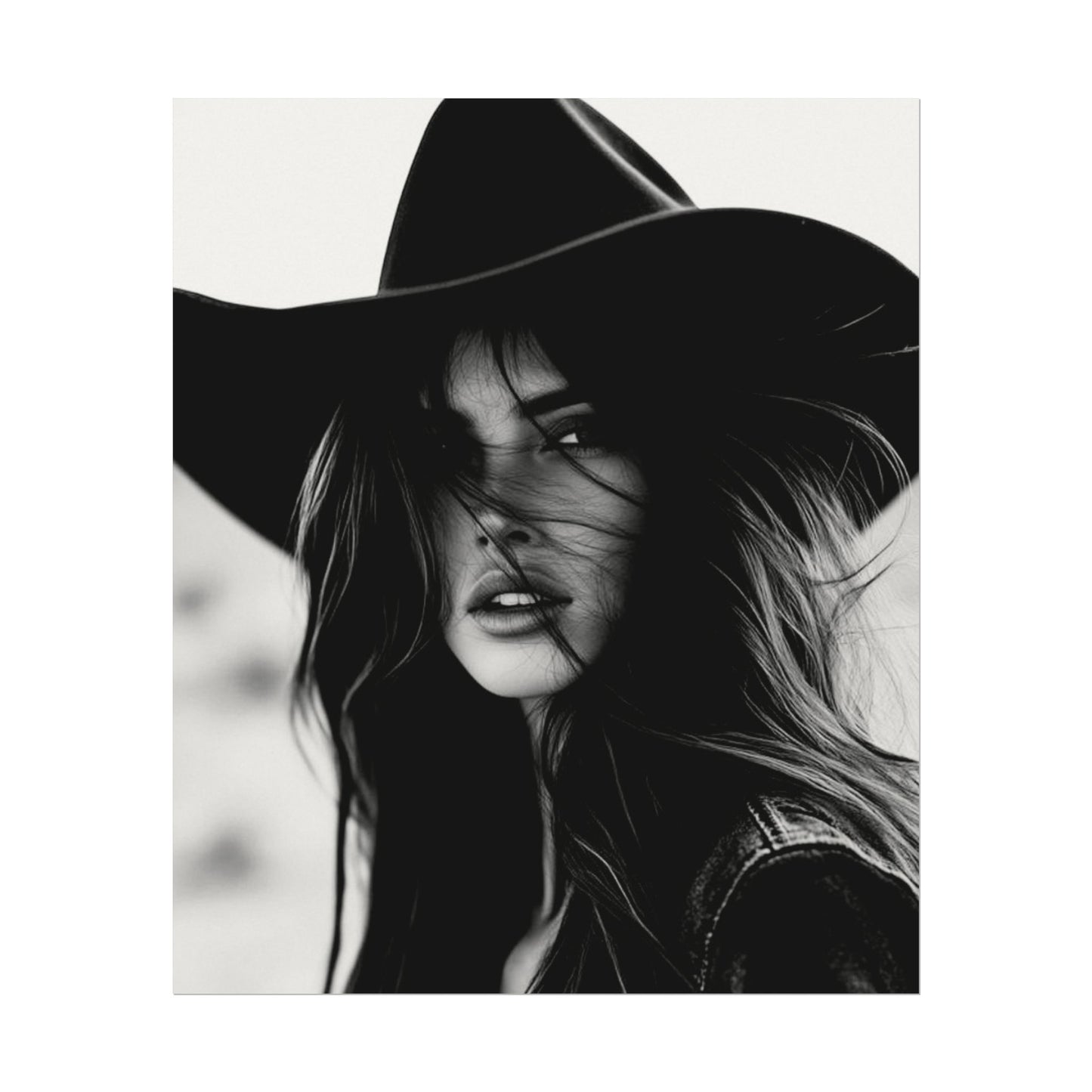 Smoldering Gaze – Western Textured Watercolor Matte Posters