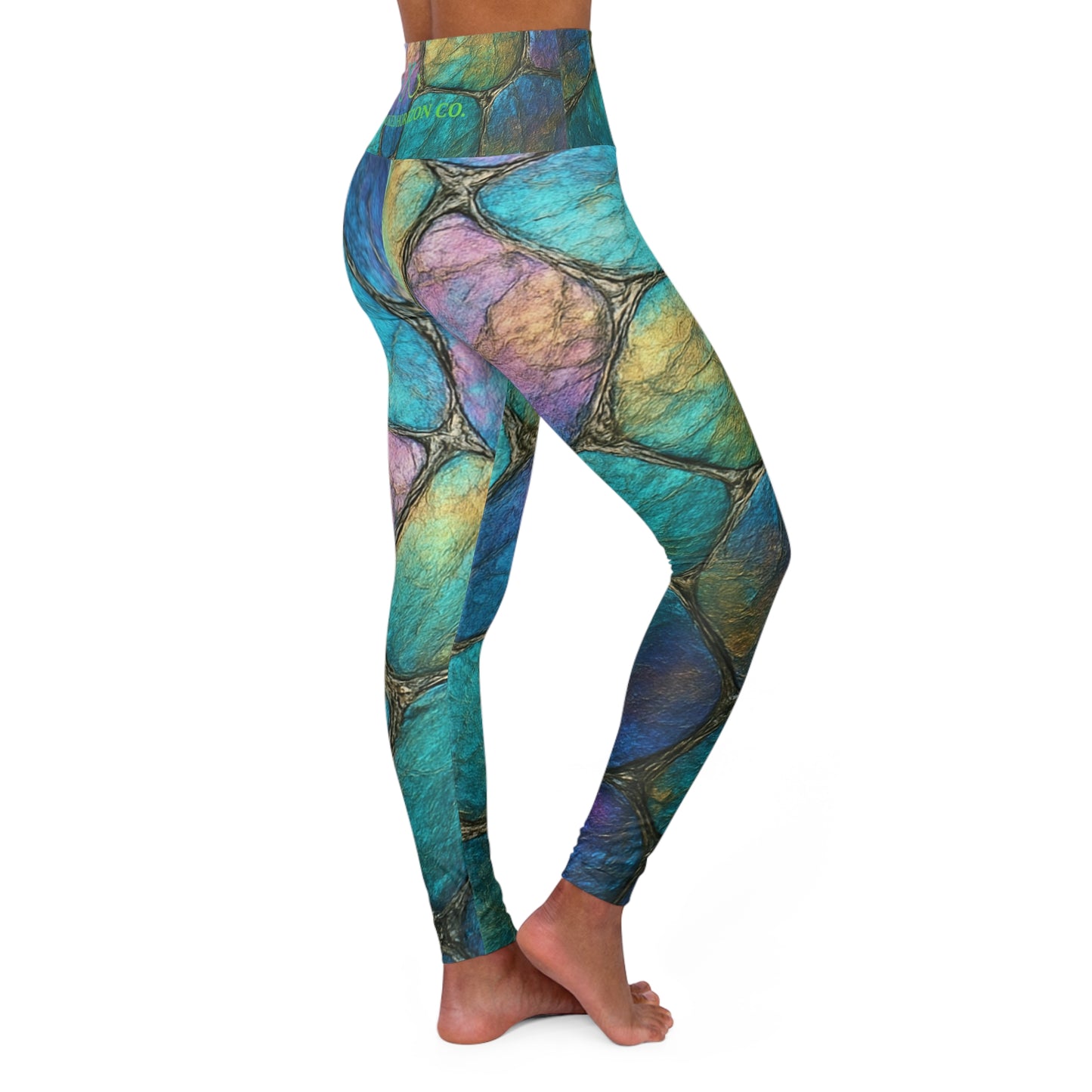 Sea Glass & Pebbles Ocean High Waisted Yoga Leggings, Hooked Horizon Co,  Deep Drift- Purple, Comfortable Activewear, Fitness Pants, Ideal for Gym, Yoga, and Weekend Brunch