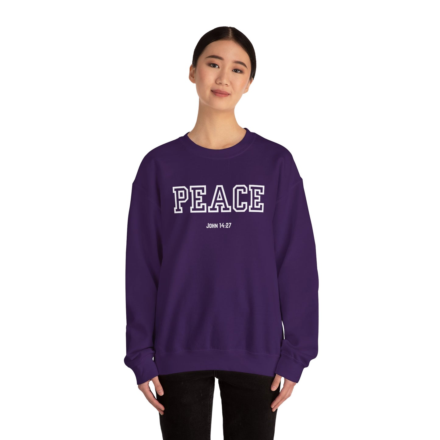 Unisex Peace Sweatshirt | Cozy Crewneck for Comfort, Faith & Hope | Perfect Gift for Family, Friends, and Holidays | Inspirational Apparel,