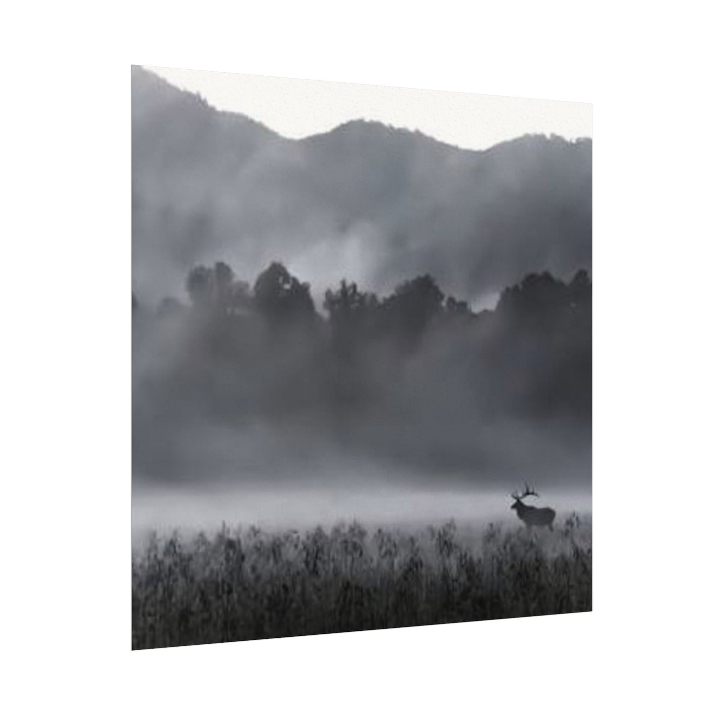 Foggy High Country– Western Textured Watercolor Matte Posters