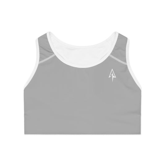 Arrow Ridge Light Gray Stylish Sports Bra for Active Women, Workout Top, Gym Essential, Fitness Apparel, Athleisure Wear, Yoga Gear