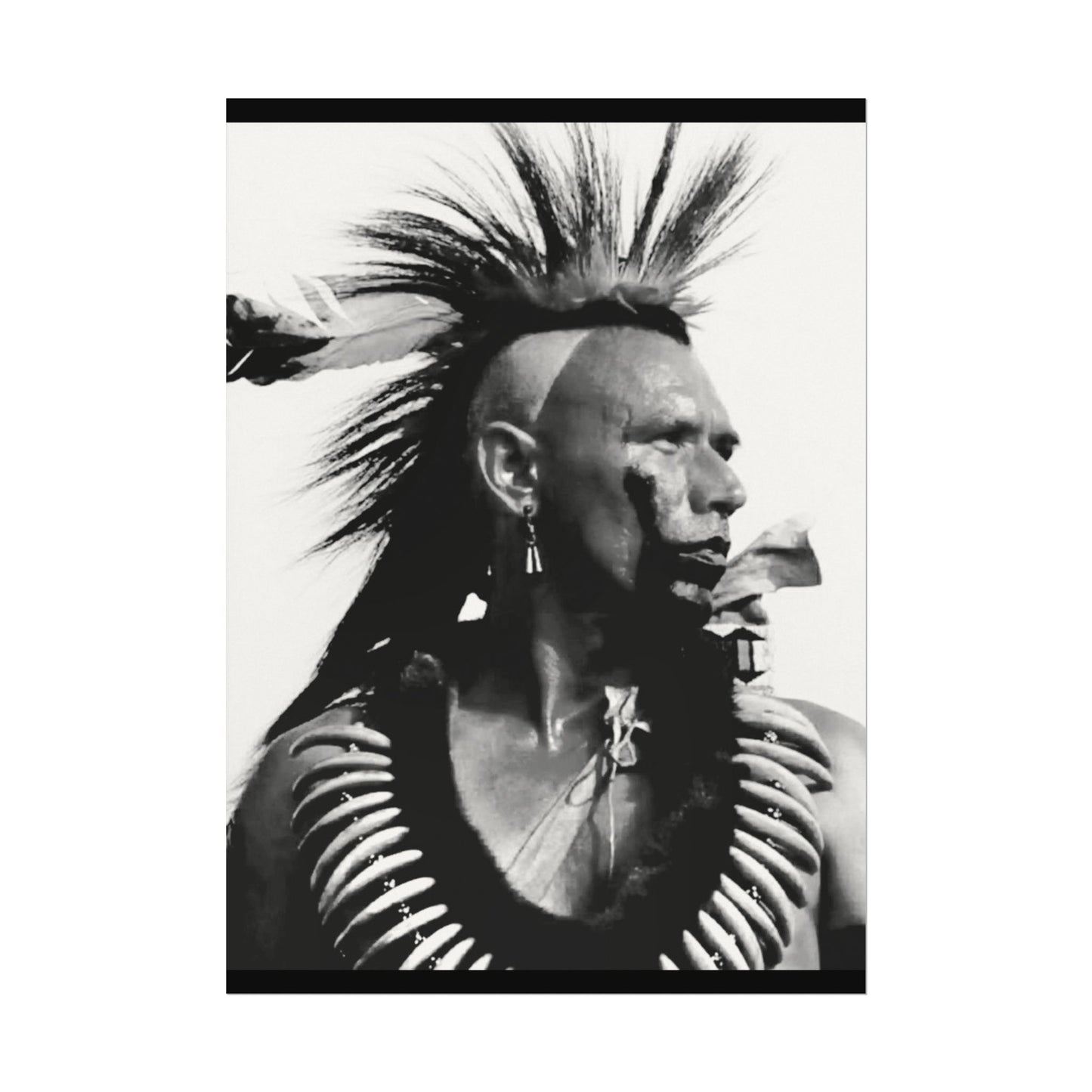 Feathered Warrior Cheif   – Western Textured Watercolor Matte Posters