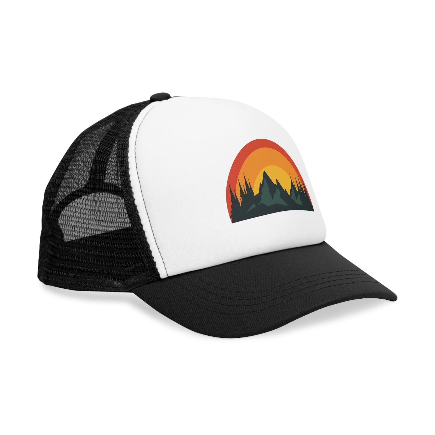 Red Rainbow Trucker Hat, Nature Lovers Adjustable Cap