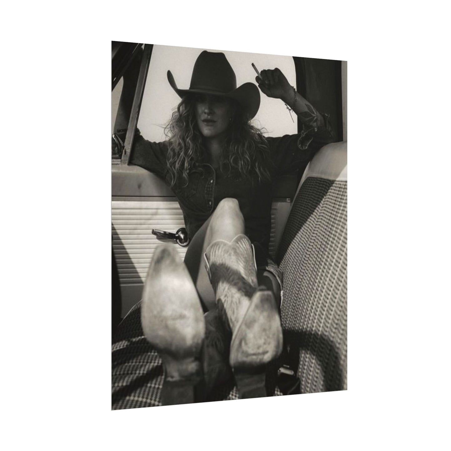 Whiskey Kissed Trouble – Western Textured Watercolor Matte Posters