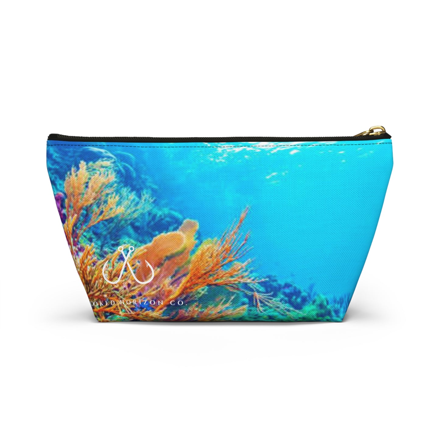 Coral Vibrant Gradient Accessory Pouch | Makeup Bag, Travel Organizer, Gift for Her, Beach Essentials, Stylish Storage