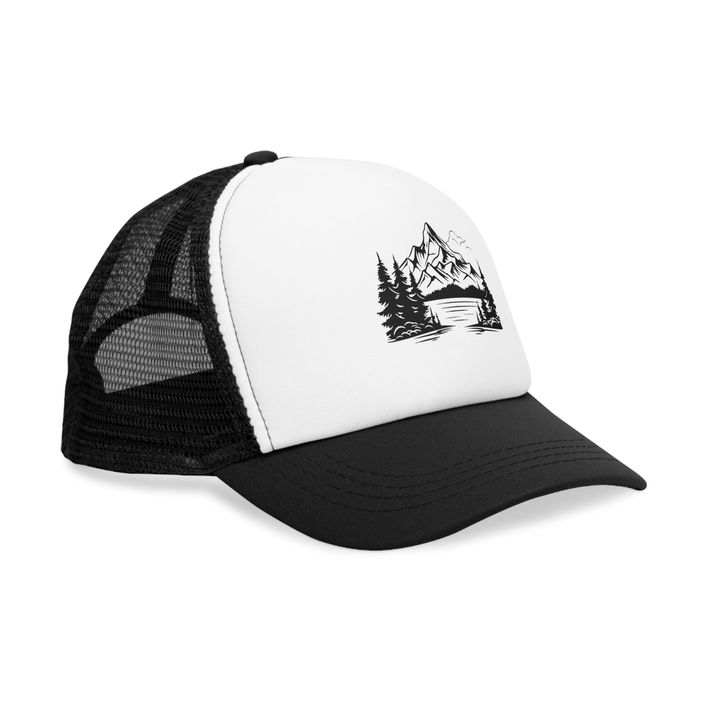 Mountain Range Trucker Hat, Nature Lovers Adjustable Cap