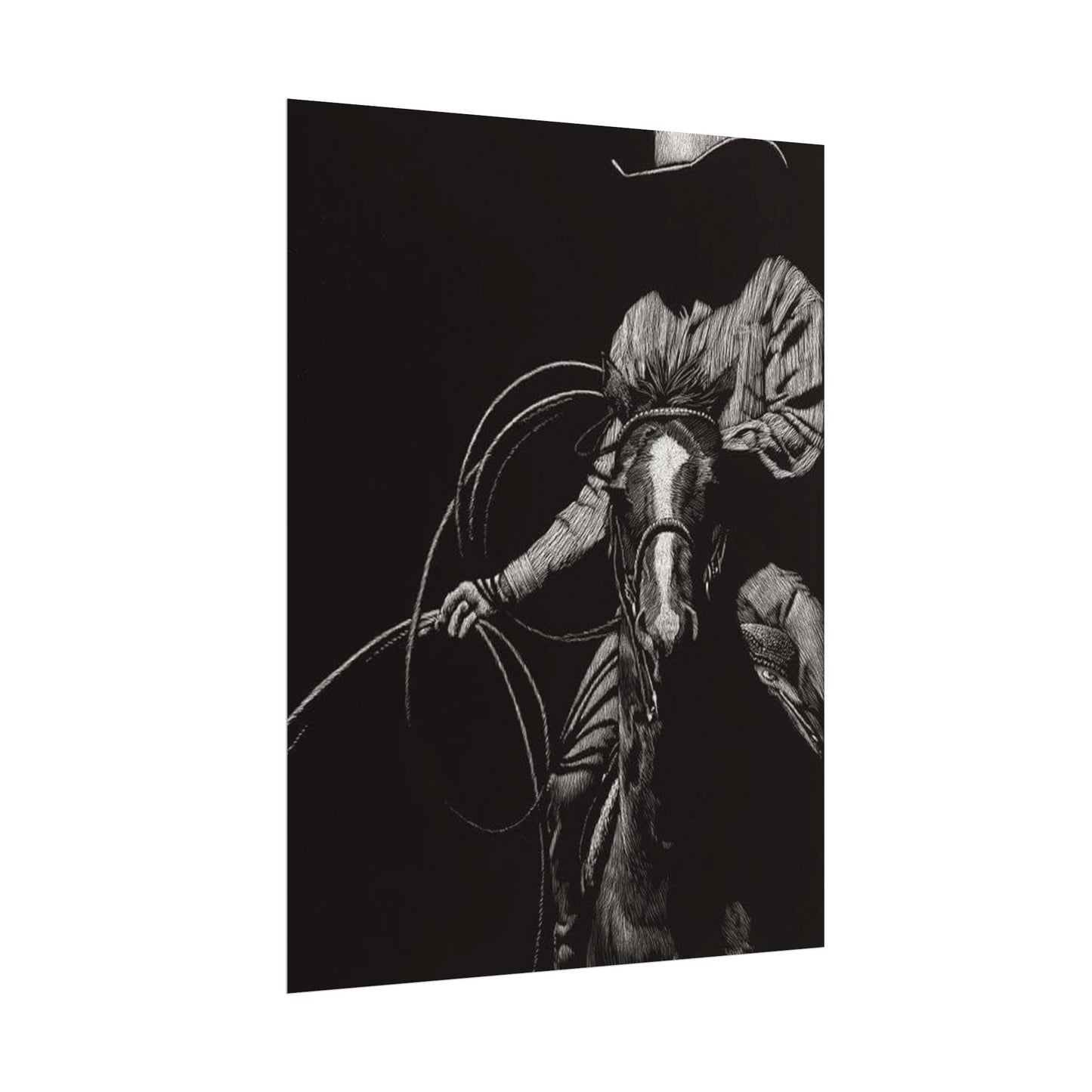 Lasso & Legacy – Western Textured Watercolor Matte Posters