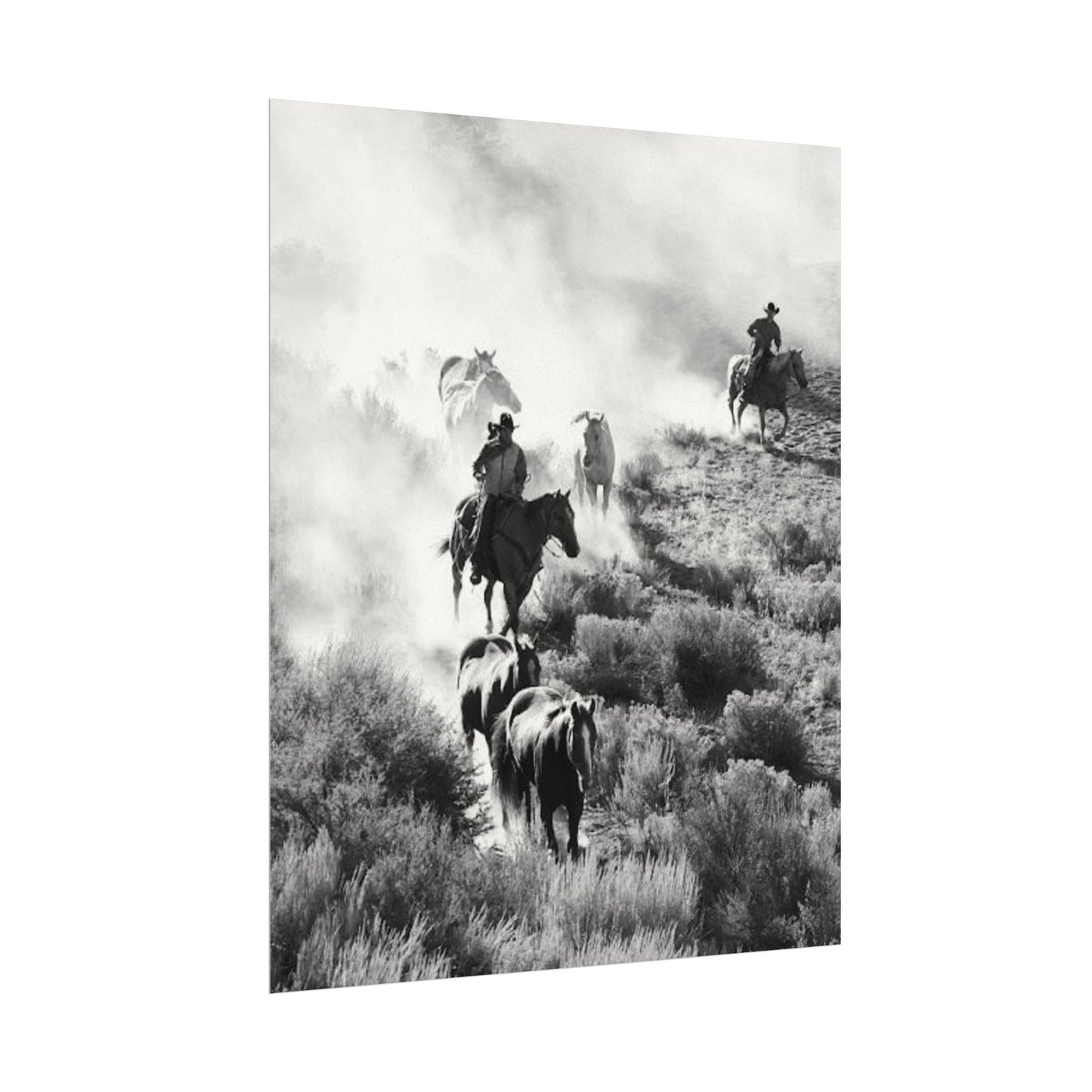 The Dusty Range – Western Textured Watercolor Matte Posters