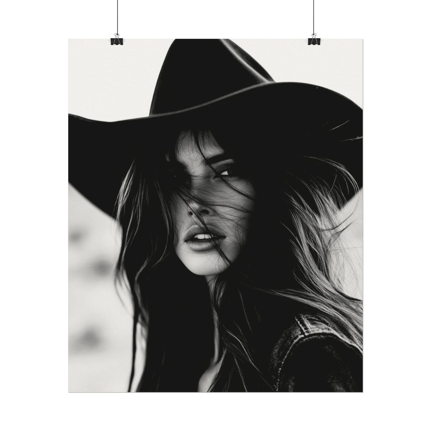 Smoldering Gaze – Western Textured Watercolor Matte Posters