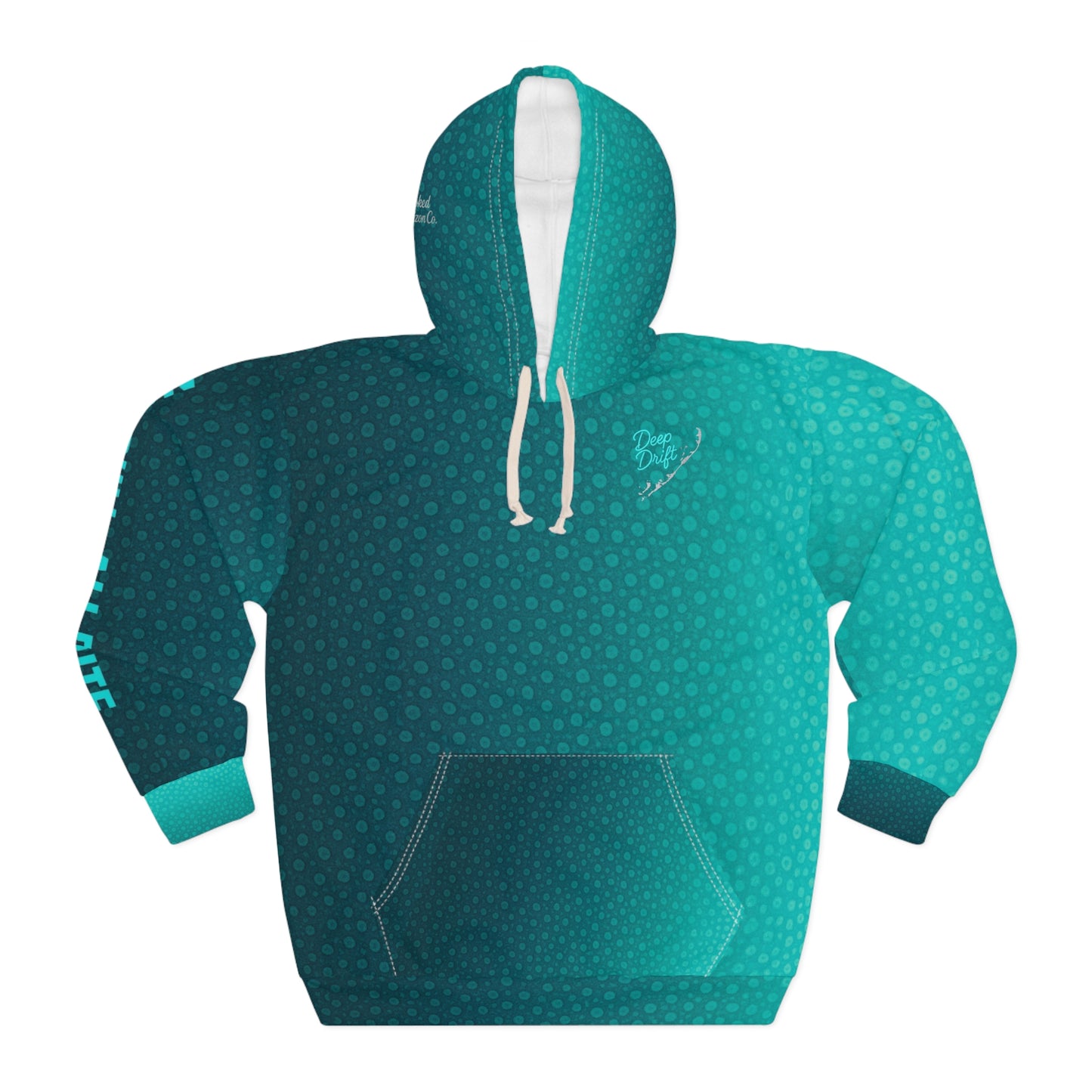 Teal Spotted Fishing Hoodie — Deep Drift Fishing,  Hooked Horizon Co. Neon Ombre Pullover