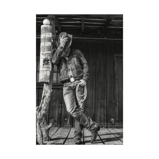 One Last Stop Western Heritage Cowboy 3 Textured Watercolor Matte Posters