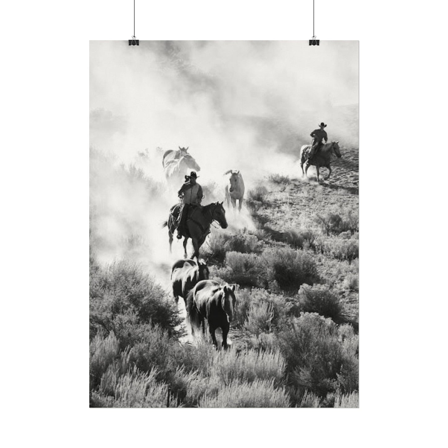 The Dusty Range – Western Textured Watercolor Matte Posters