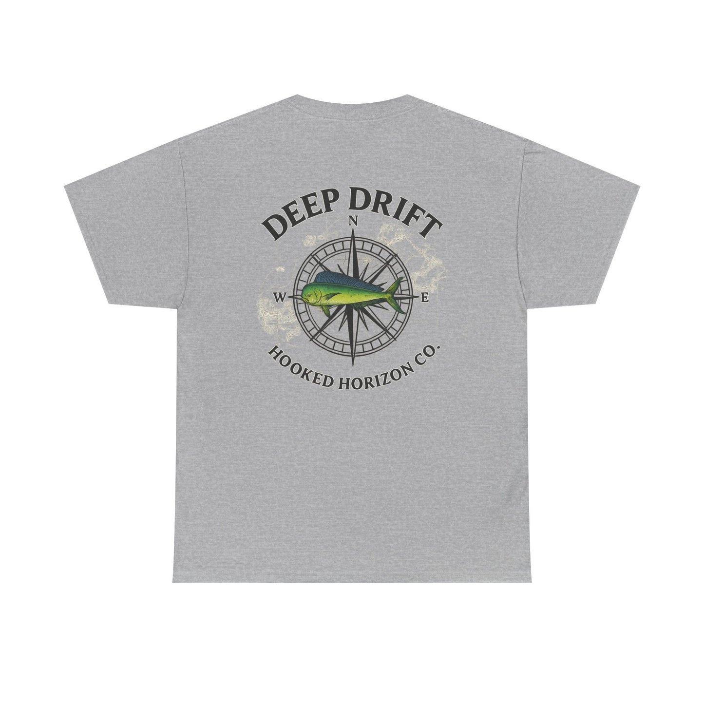 Compass Fishing T‑Shirt — "Deep Drift" Compass Design by Hooked Horizon Co.