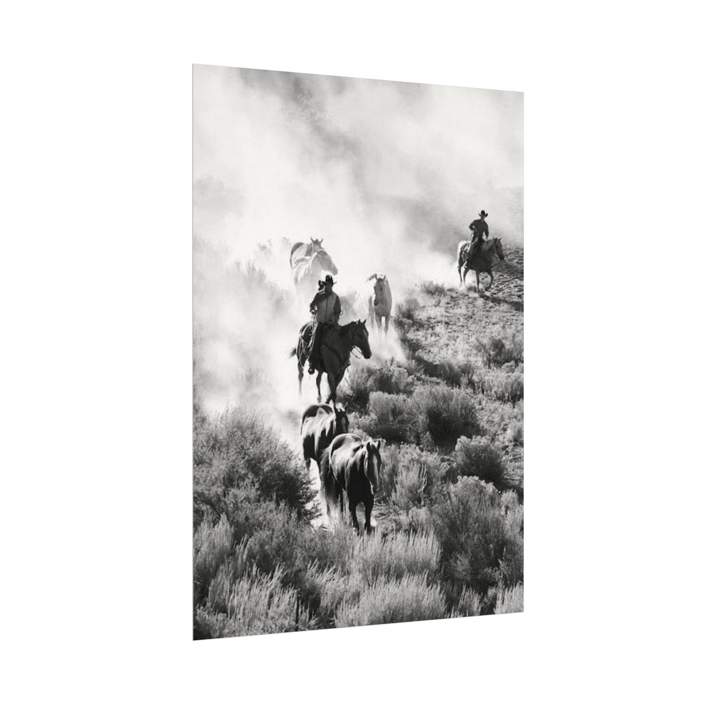 The Dusty Range – Western Textured Watercolor Matte Posters