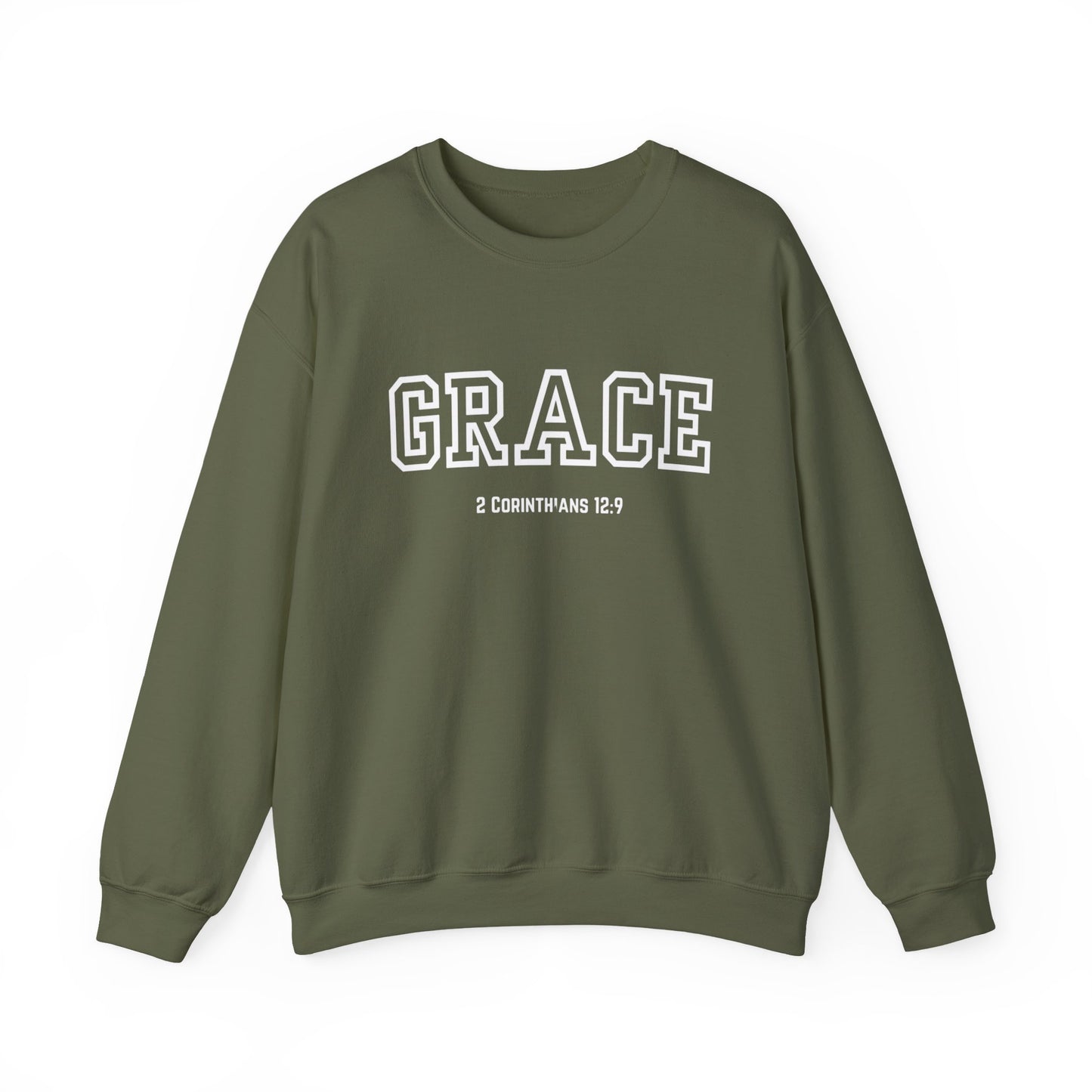 Grace Crewneck Sweatshirt - Comfort in Faith, Unisex Gift, Spiritual Apparel, Inspirational Fashion, Cozy Christian Sweatshirt