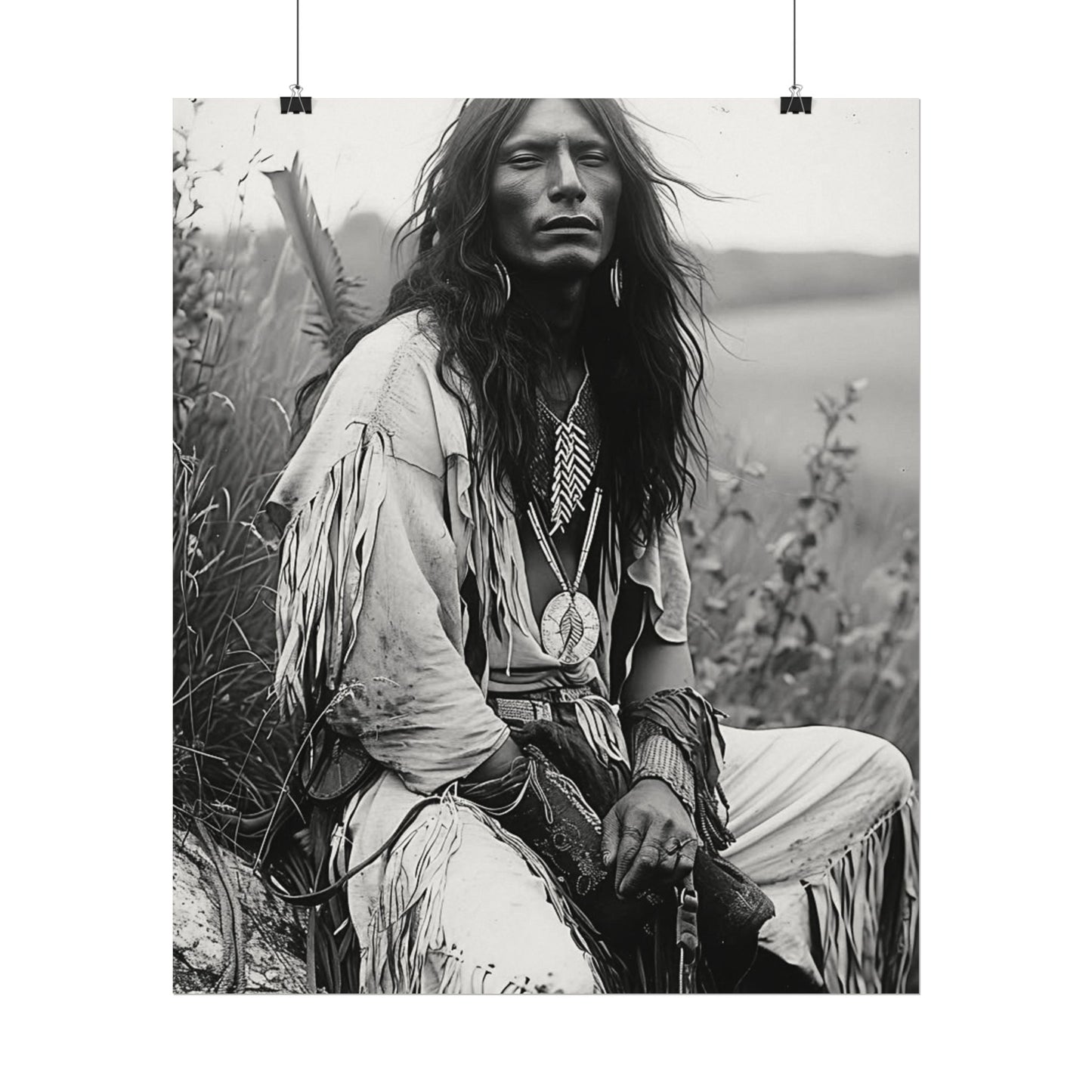 Mother Earths Guardian – Western Textured Watercolor Matte Posters