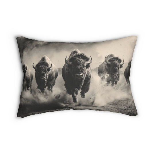 Copy of 2 in 1 Bison & Wolf Battle Cry Lumbar Pillow, Farmhouse Decor, Cozy Home Accent, Unique Gift for Animal Lovers, Boho Cushion