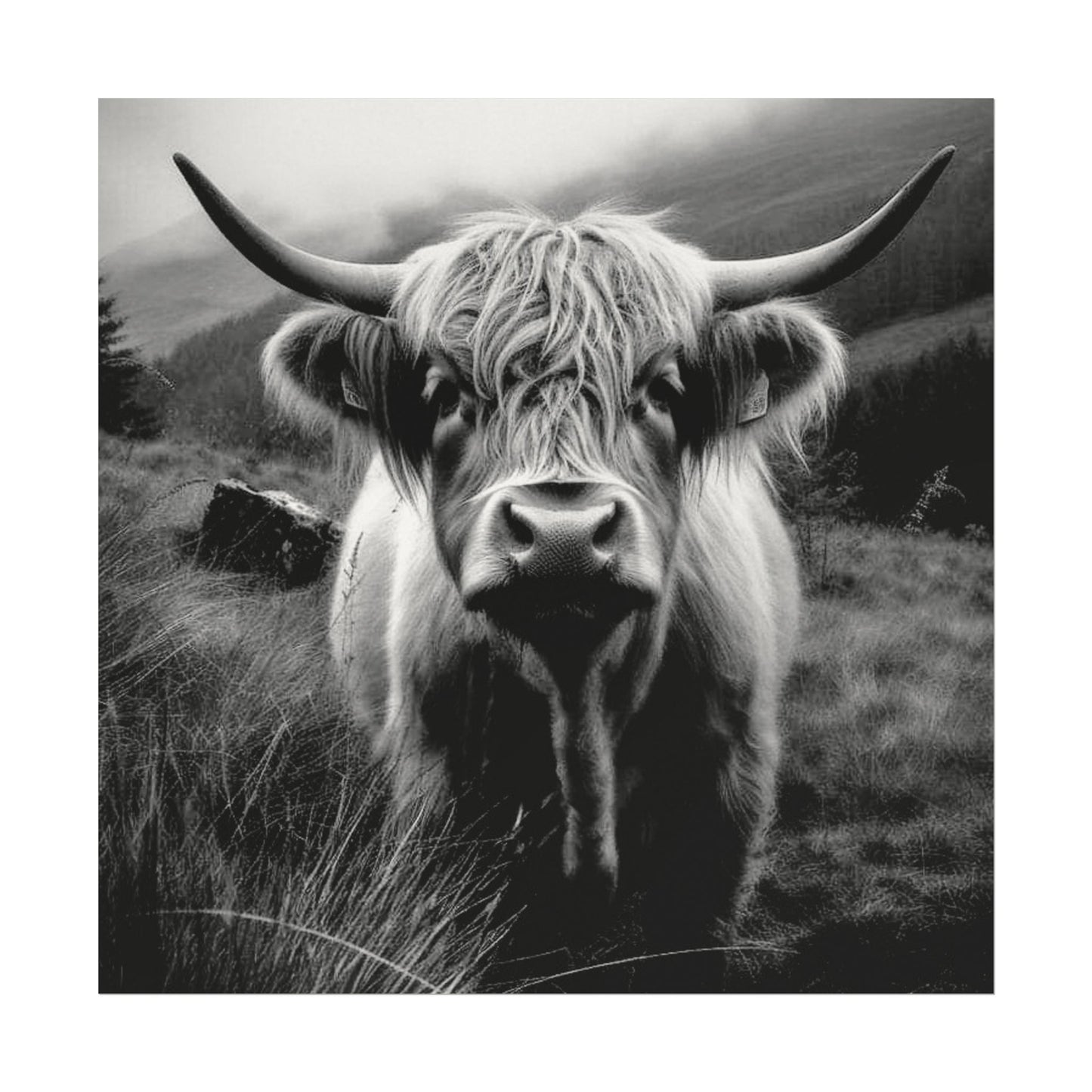 The Horned Guard – Western Textured Watercolor Matte Posters