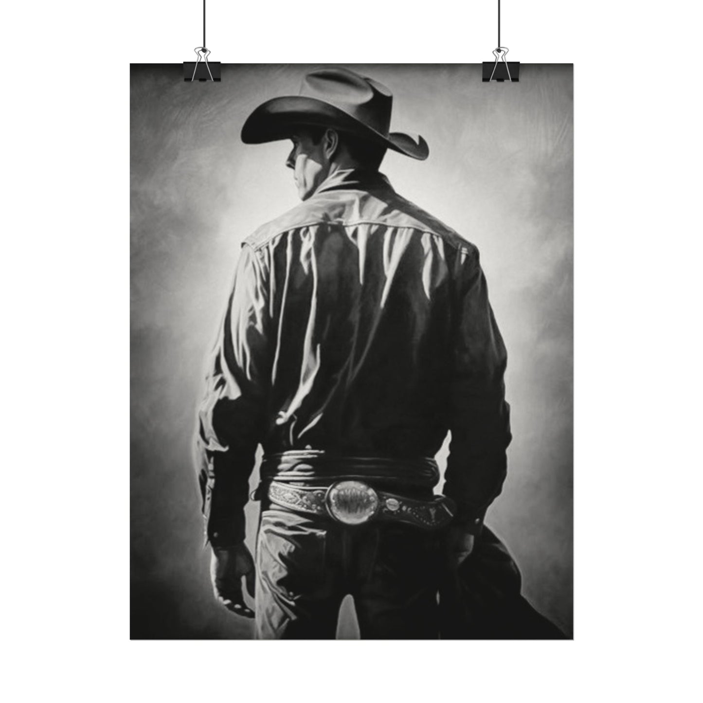 The Lone Rider – Western Textured Watercolor Matte Posters