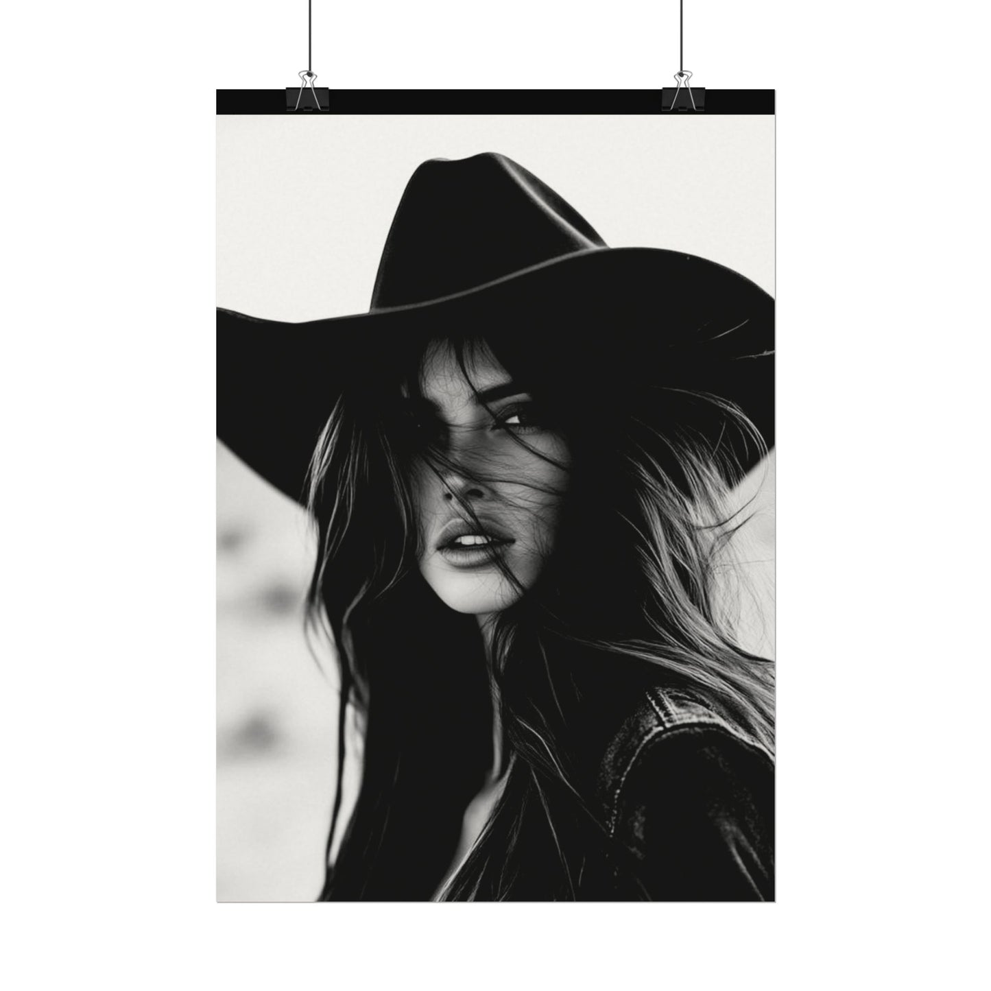 Smoldering Gaze – Western Textured Watercolor Matte Posters