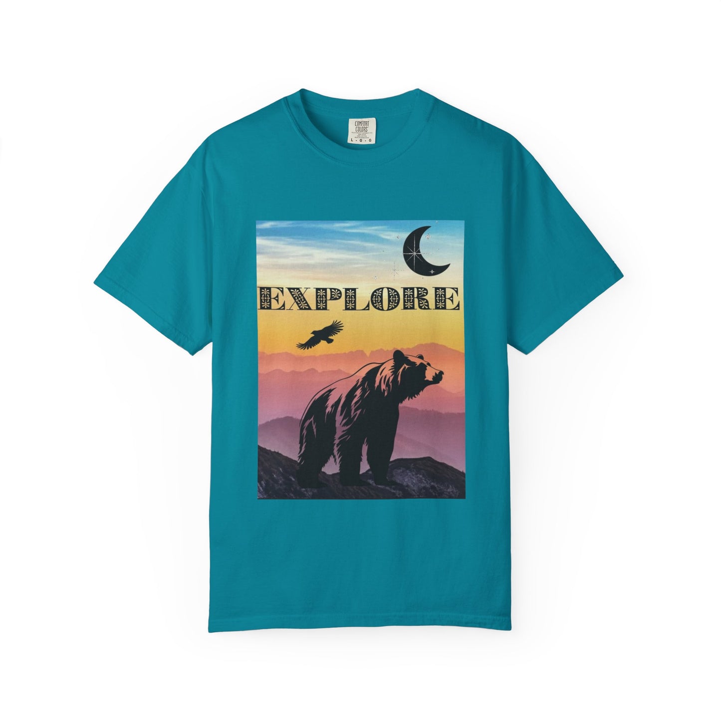 Explore Wildlife Adventure Tee Unisex Garment-Dyed T-shirt, Boho Nature Tee, Camping Shirt, Adventure Apparel, Gift for Wilderness Lovers