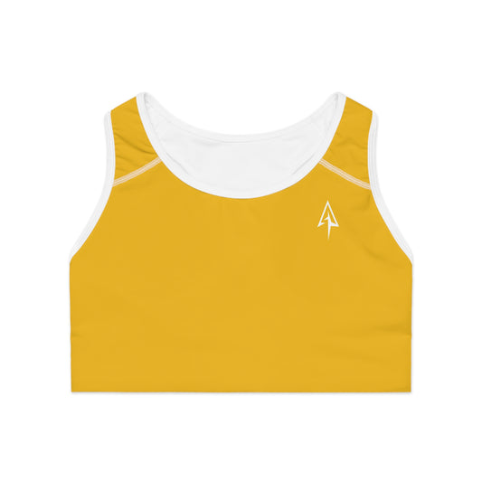 Arrow Ridge Golden Yellow Stylish Sports Bra for Active Women, Workout Top, Gym Essential, Fitness Apparel, Athleisure Wear, Yoga Gear