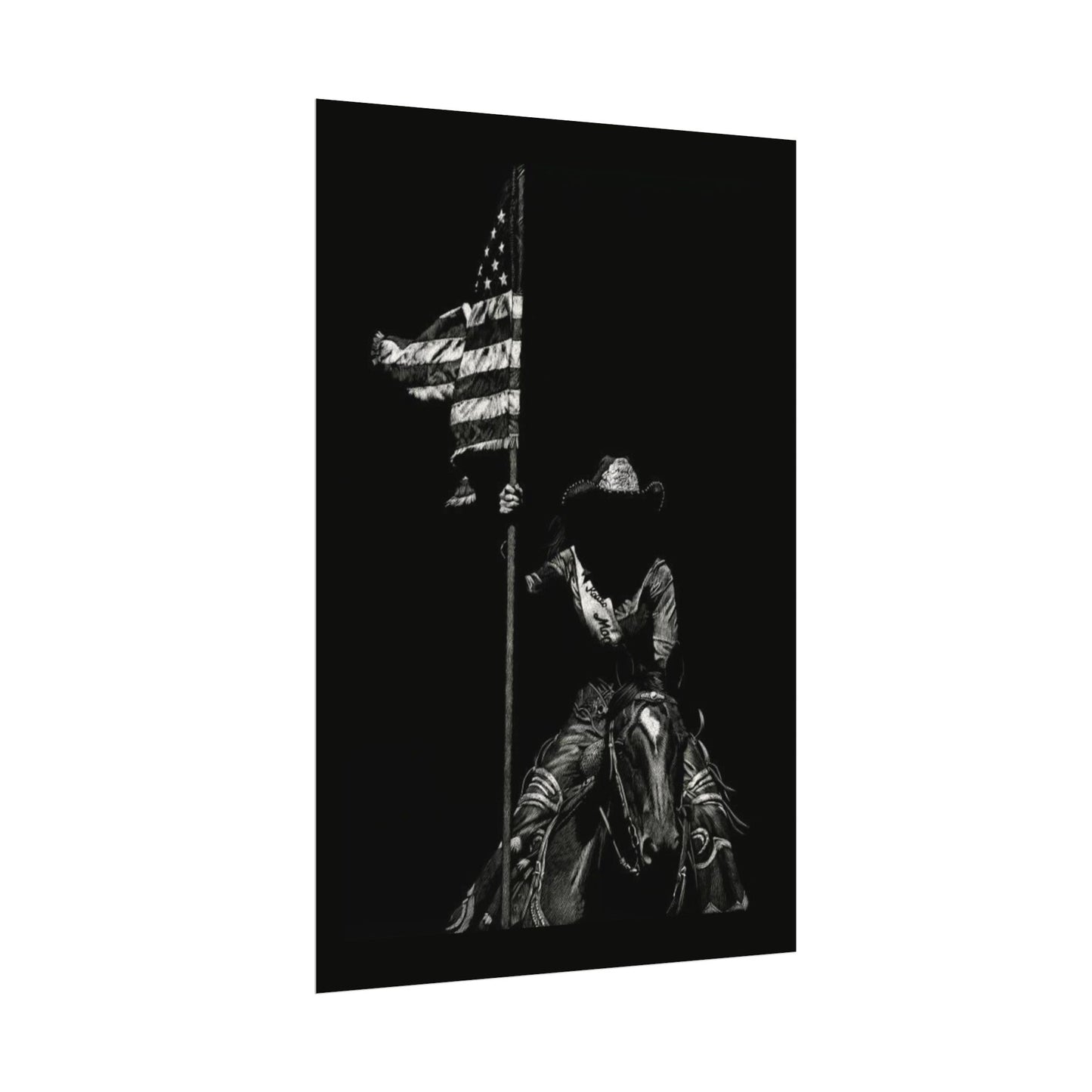 Star Spangled Elegance – Western Textured Watercolor Matte Posters