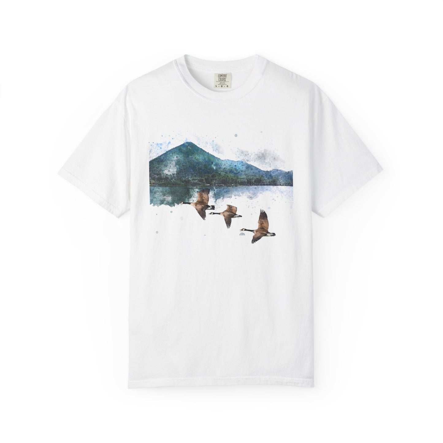 Geese Wildlife Adventure Tee Unisex Garment-Dyed T-shirt, Boho Nature Tee, Camping Shirt, Adventure Apparel, Gift for Wilderness Lovers