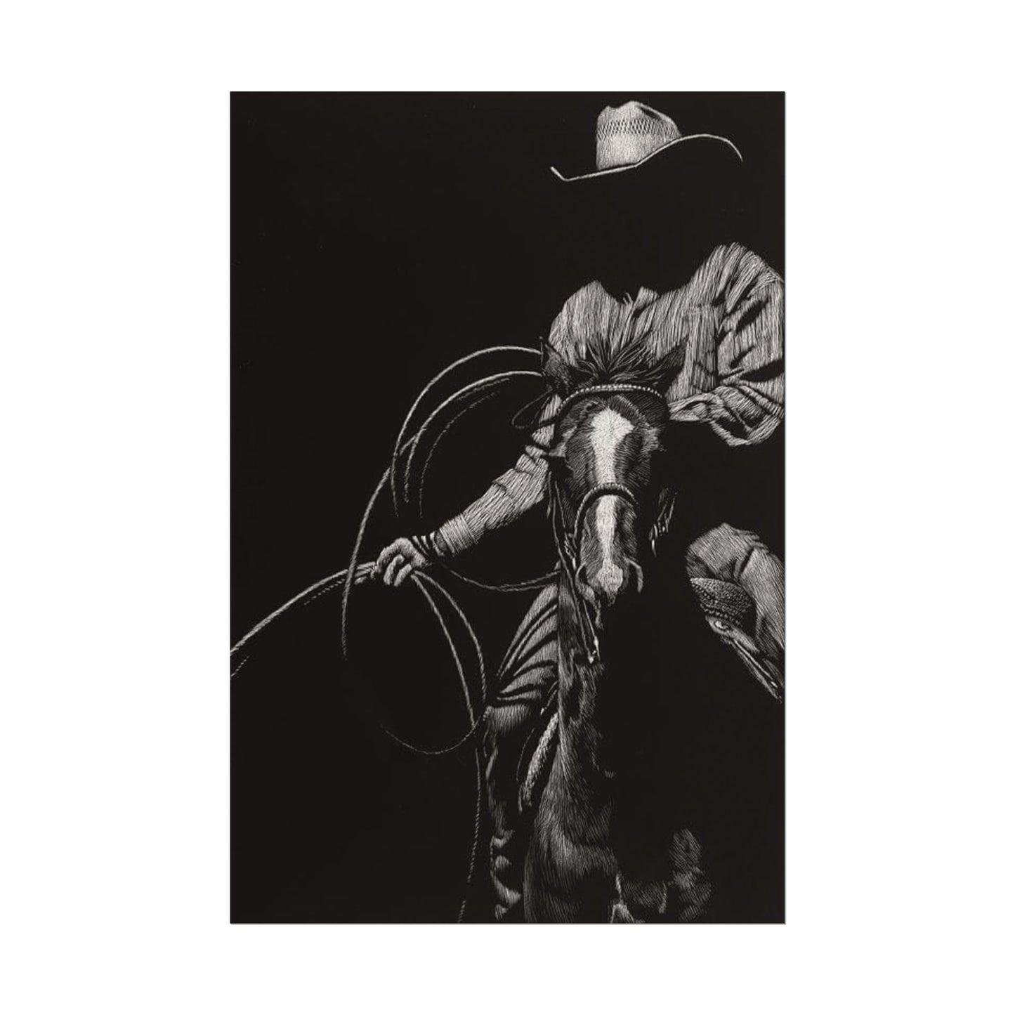 Lasso & Legacy – Western Textured Watercolor Matte Posters