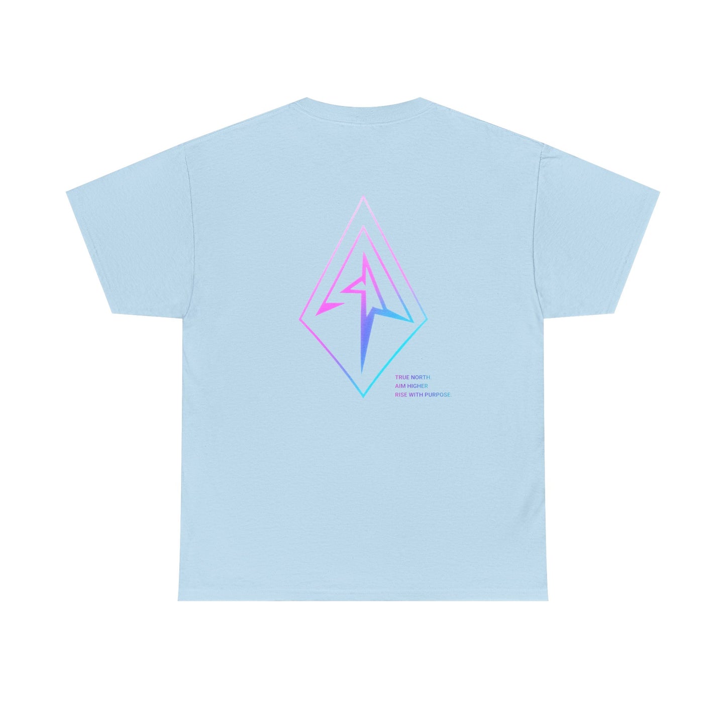 Arrow Ridge Gradient Tee — Minimal Origami Logo T-Shirt with Pastel Holographic Design