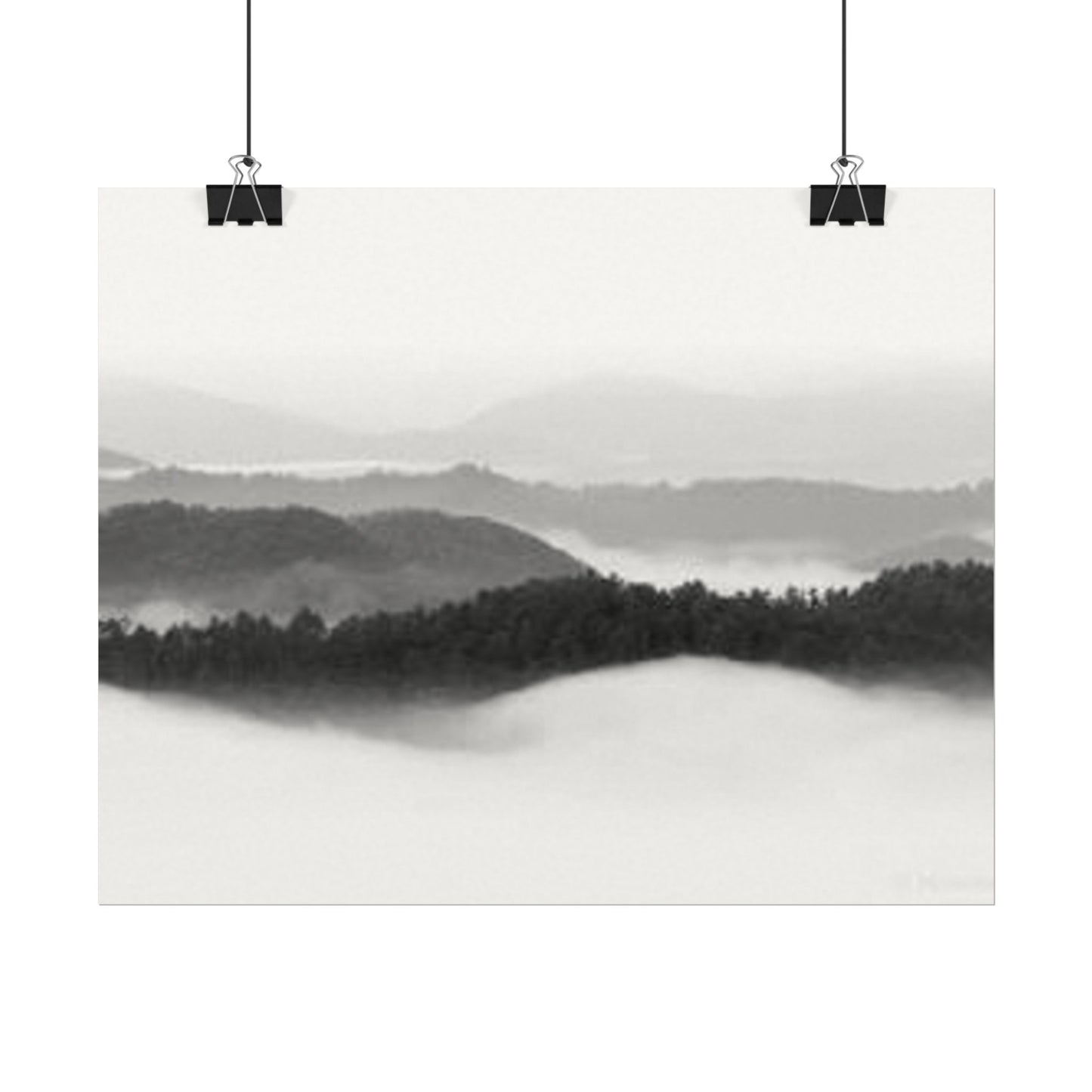 Smokey Mountain Range– Western Textured Watercolor Matte Posters